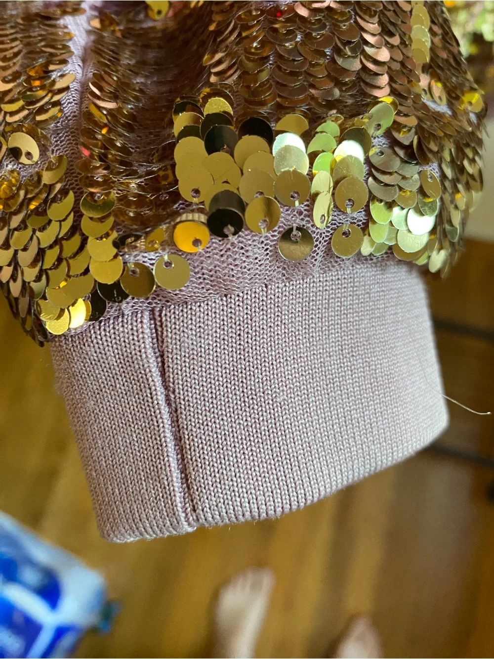 H&M Iridescent Pink & Gold Sequin Bomber Jacket
